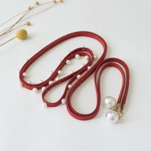 Classic Elegant Burgundy Prom Sash 2020 Handmade Satin Beading Pearl Bridal Wedding Accessories