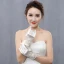 Unique Ivoire Champagne Mariage 2018 Lacer Charmeuse Perlage Paillettes Gants Mariage