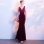Amazing / Unique Burgundy Evening Dresses  2018 Trumpet / Mermaid V-Neck Beading Appliques Backless Evening Party Formal Dresses