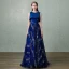 Chic / Beautiful Sparkly Royal Blue Evening Dresses  2017 A-Line / Princess U-Neck Lace Backless Glitter Sequins Chiffon Bling Bling Homecoming Evening Party Prom Dresses