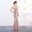 Scintillantes Bling Bling Doré Longue Robe De Soirée 2018 Trompette / Sirène Fermeture éclair Perlage Paillettes Soirée Robe De Ceremonie