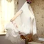 Unique Blanche Mariage Tulle Courte Appliques Voile De Mariée 2018