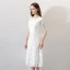 Chic / Beautiful White Wedding 2018 A-Line / Princess U-Neck Lace-up 1/2 Sleeves Zipper Up Short Wedding Dresses