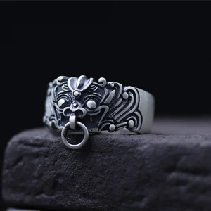 Vintage Sølv Håndlaget Grafisk Tro Ringe Sterling Sølv Karnevals Klubb Ringer 2019 Tilbehør