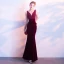 Amazing / Unique Burgundy Evening Dresses  2018 Trumpet / Mermaid V-Neck Beading Appliques Backless Evening Party Formal Dresses