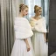 Blanche Hiver Rayé Fausse Fourrure Mariage Soirée Promo Châles 2017