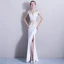 Classic Black Evening Dresses  2017 Trumpet / Mermaid U-Neck Charmeuse Handmade  Beading Appliques Evening Party Formal Dresses
