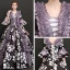 Vintage / Retro Traditional 3/4 Sleeve Multi-Colors Floor-Length / Long Ball Gown Prom Dresses 2018 Charmeuse U-Neck Backless Printing Prom Formal Dresses