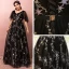 Chic / Beautiful Black Plus Size Prom Dresses 2018 A-Line / Princess Tulle V-Neck Star Backless Printing Embroidered Evening Party Evening Dresses