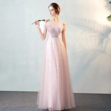 Chic Beautiful Lavender Bridesmaid Dresses 2017 A Line Princess Tulle U Neck Backless Printing Evening Party Formal Dresses