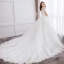 Modest / Simple White Ball Gown Plus Size Wedding Dresses 2019 Lace Appliques Backless Embroidered Strapless Chapel Train Wedding