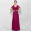 Simple Bordeaux Robe De Mère De Mariée 2020 Princesse Longue Manches Courtes V-Cou Gonflée Tulle Mariage Soirée Robe Pour Mariage