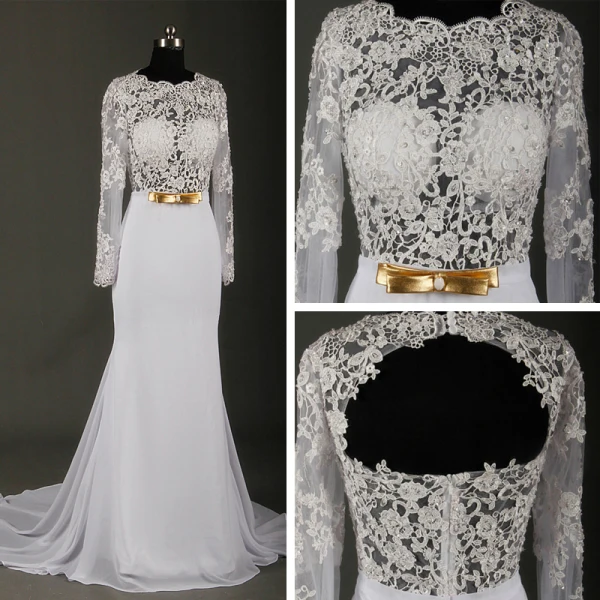 Amazing / Unique Ivory Court Train Wedding 2018 Trumpet / Mermaid Charmeuse Lace-up Appliques Backless Beading Pierced Sequins Wedding Dresses