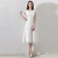 Chic / Beautiful White Wedding 2018 A-Line / Princess U-Neck Lace-up 1/2 Sleeves Zipper Up Short Wedding Dresses