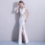 Classic Black Evening Dresses  2017 Trumpet / Mermaid U-Neck Charmeuse Handmade  Beading Appliques Evening Party Formal Dresses
