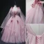 Elegant Blushing Pink Sequins Prom Dresses 2022 Ball Gown V-Neck Sleeveless Backless Floor-Length / Long Formal Dresses