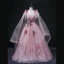 Elegant Blushing Pink Sequins Prom Dresses 2022 Ball Gown V-Neck Sleeveless Backless Floor-Length / Long Formal Dresses