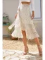 Haute Basse Rose Sombre Femme Mi-longue Florale Jupes 2021 Plage Laçage Été Asymétrique Bottoms