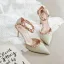 Charmant Rot Abend Niet Sandalen Damen 2023 8 cm Stilettos Knöchelriemen Spitzschuh Sandaletten Hochhackige
