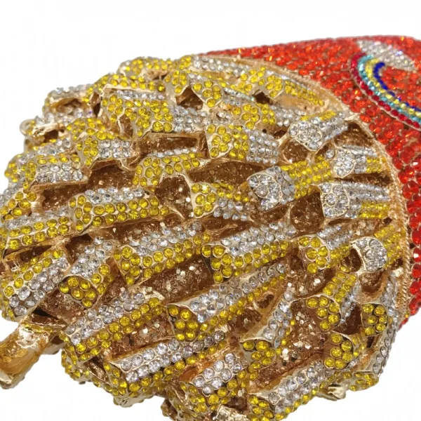Niezwykły Multi-Kolory Rhinestone Metal Zużycie ulicy Kopertówki 2022