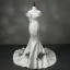 Élégant Église Salle Robe De Mariée 2017 Trompette / Sirène Cathedral Train Bustier Sans Manches Dos Nu En Dentelle Appliques