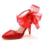 Chic / Beautiful White Bow Pointed Toe Prom Womens Sandals 2025 Ankle Strap 9 cm Stiletto Heels Womens Shoes High Heels