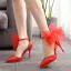 Chic / Beautiful White Bow Pointed Toe Prom Womens Sandals 2025 Ankle Strap 9 cm Stiletto Heels Womens Shoes High Heels