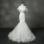 Chic / Beautiful Church Hall Wedding Dresses 2017 Chapel Train White Trumpet / Mermaid Strapless Sleeveless Backless Cascading Ruffles Appliques Flower
