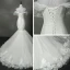 Chic / Beautiful Church Hall Wedding Dresses 2017 Chapel Train White Trumpet / Mermaid Strapless Sleeveless Backless Cascading Ruffles Appliques Flower