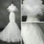 Chic / Beautiful Church Hall Wedding Dresses 2017 Chapel Train White Trumpet / Mermaid Strapless Sleeveless Backless Cascading Ruffles Appliques Flower