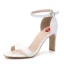 Chic / Beautiful White Summer Street Wear Womens Sandals 2022 Ankle Strap 9 cm Thick Heels Open / Peep Toe Sandals High Heels