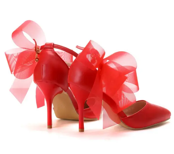 Chic / Beautiful White Bow Pointed Toe Prom Womens Sandals 2025 Ankle Strap 9 cm Stiletto Heels Womens Shoes High Heels