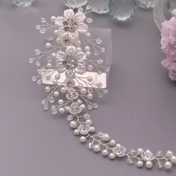 Fine Hvit Perle Rhinestone Bryllup Har Tilbehor 2023