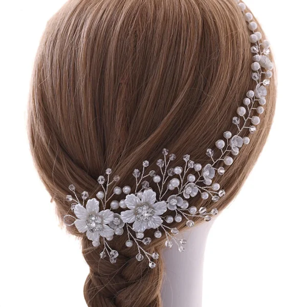 Fine Hvit Perle Rhinestone Bryllup Har Tilbehor 2023