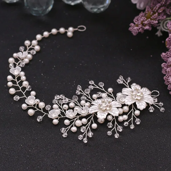 Fine Hvit Perle Rhinestone Bryllup Har Tilbehor 2023