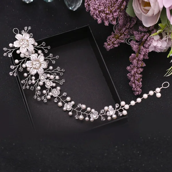 Fine Hvit Perle Rhinestone Bryllup Har Tilbehor 2023