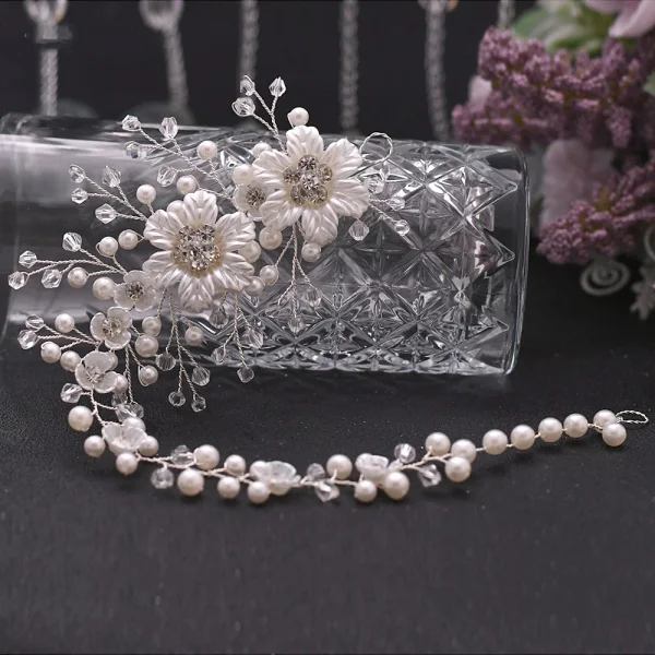 Fine Hvit Perle Rhinestone Bryllup Har Tilbehor 2023
