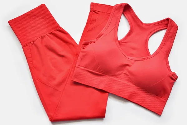 Einfarbig Champagner Nylon Yoga & Sport Set 2021 Fest U-Ausschnitt Ärmellos Figurbetontes Leggings