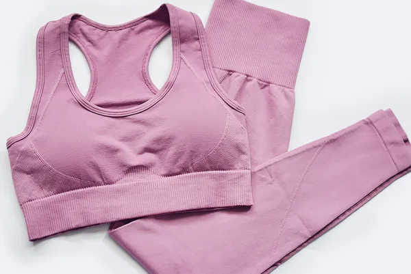 Einfarbig Champagner Nylon Yoga & Sport Set 2021 Fest U-Ausschnitt Ärmellos Figurbetontes Leggings