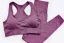 Einfarbig Champagner Nylon Yoga & Sport Set 2021 Fest U-Ausschnitt Ärmellos Figurbetontes Leggings