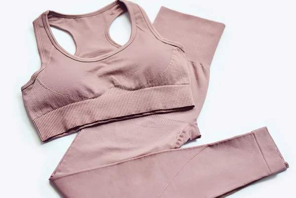 Einfarbig Champagner Nylon Yoga & Sport Set 2021 Fest U-Ausschnitt Ärmellos Figurbetontes Leggings