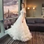 Chic / Belle Salle Robe De Mariée 2017 Blanche Princesse Longue De l'épaule Manches Courtes Dos Nu Fleur Appliques