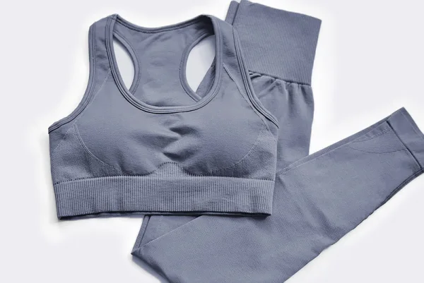 Einfarbig Champagner Nylon Yoga & Sport Set 2021 Fest U-Ausschnitt Ärmellos Figurbetontes Leggings
