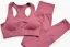 Einfarbig Champagner Nylon Yoga & Sport Set 2021 Fest U-Ausschnitt Ärmellos Figurbetontes Leggings