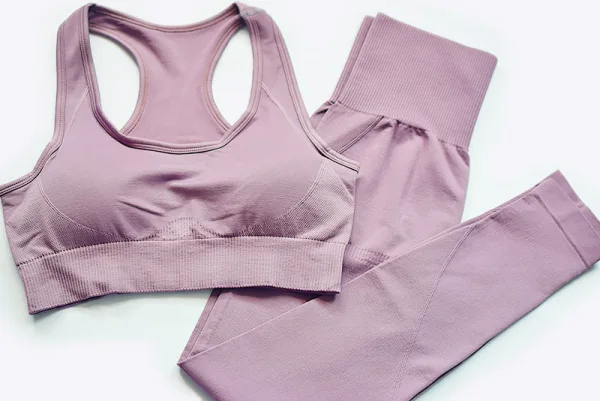 Einfarbig Champagner Nylon Yoga & Sport Set 2021 Fest U-Ausschnitt Ärmellos Figurbetontes Leggings
