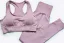Einfarbig Champagner Nylon Yoga & Sport Set 2021 Fest U-Ausschnitt Ärmellos Figurbetontes Leggings