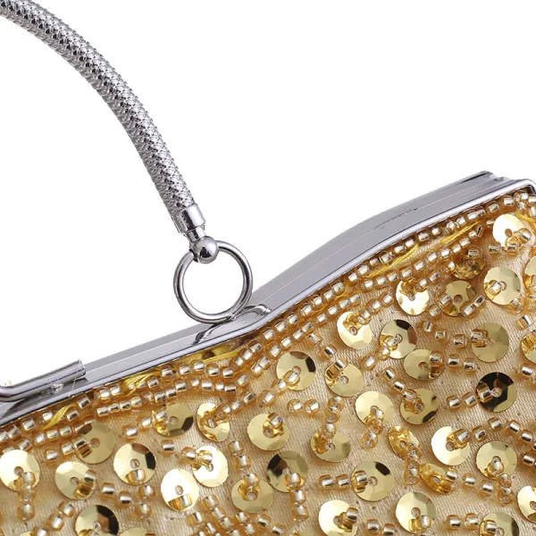 Vintage / Retro Gold Beading Sequins Prom Handbag 2023