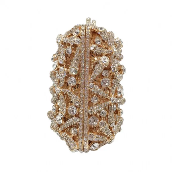 Mode Scintillantes Doré Faux Diamant Soirée Pochette 2022