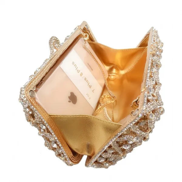 Mode Scintillantes Doré Faux Diamant Soirée Pochette 2022