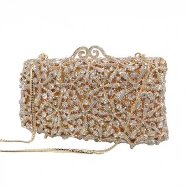 Mode Scintillantes Doré Faux Diamant Soirée Pochette 2022